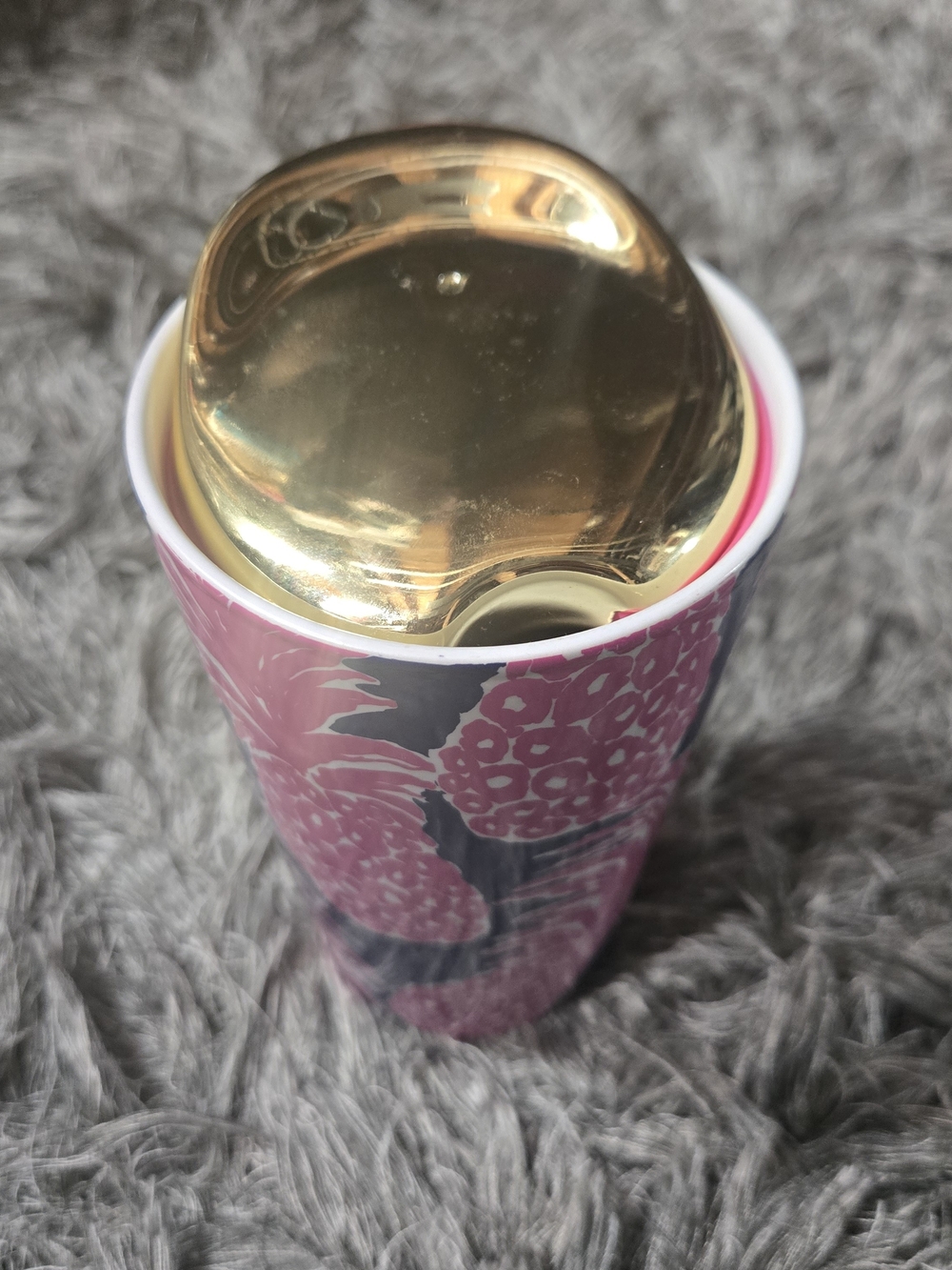 Lilly Pulitzer Ceramic Travel Mug With Gold Lid